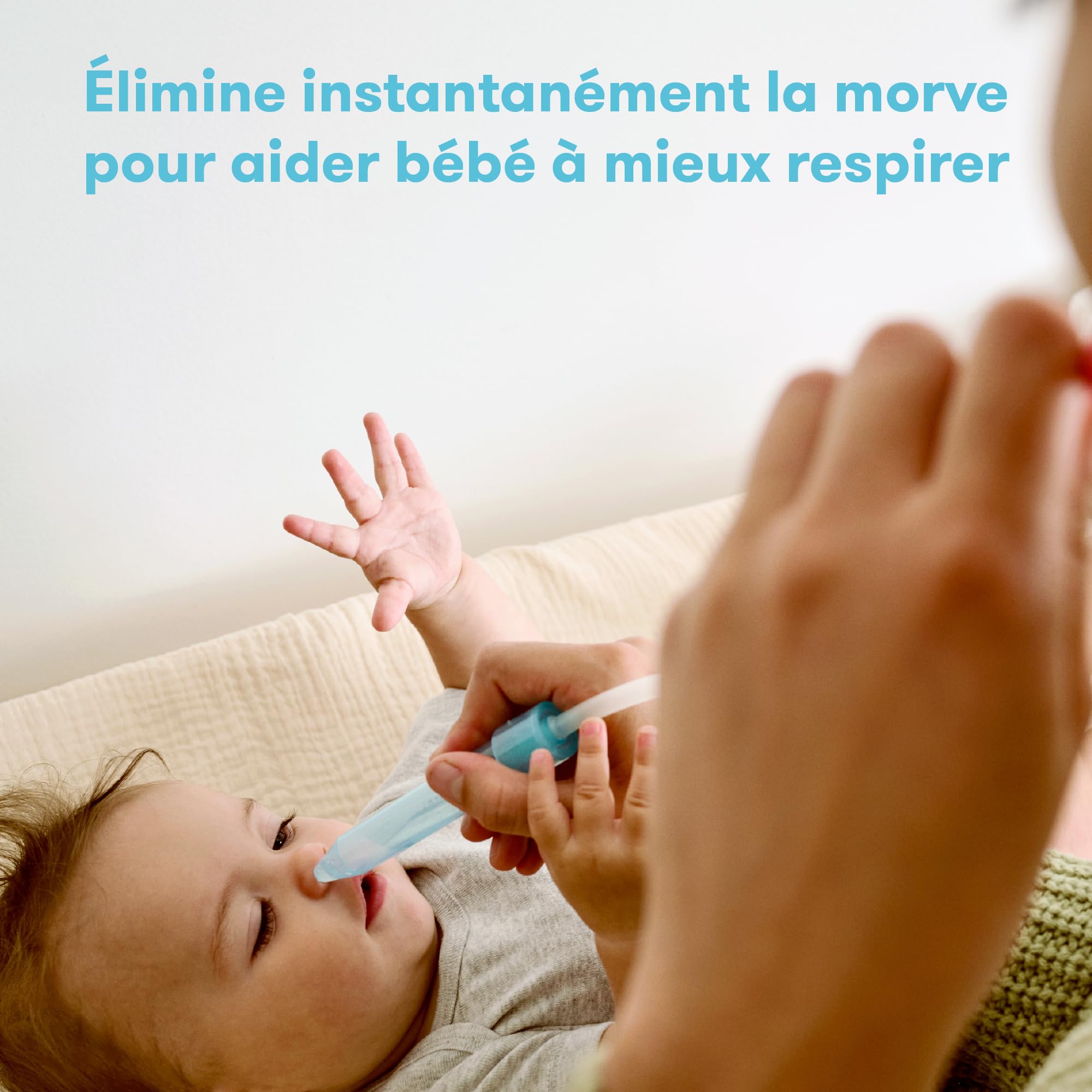 Frida Baby NoseFrida SnotSucker Ensemble Kit Salin Aspirateur Nasal | Inclut aspirateur NoseFrida, 4 filtres hygiéniques et spray salin naturel, Élimine mucus, Soulagement nasal Facile à nettoyer
