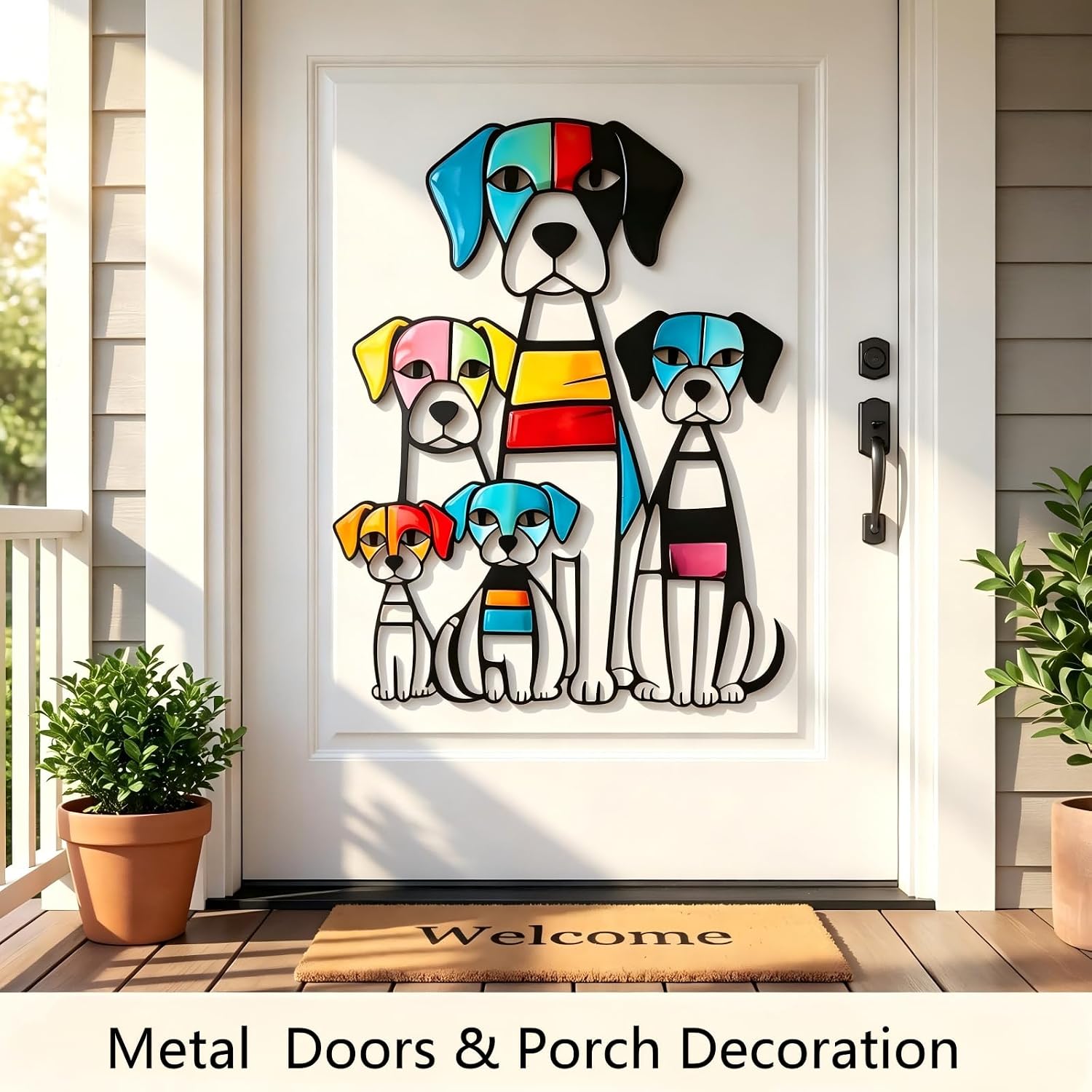 WQLLWFC Dog Metal Art Wall Decor 10.6 x 15.7 inches Home Sculptures Decor
