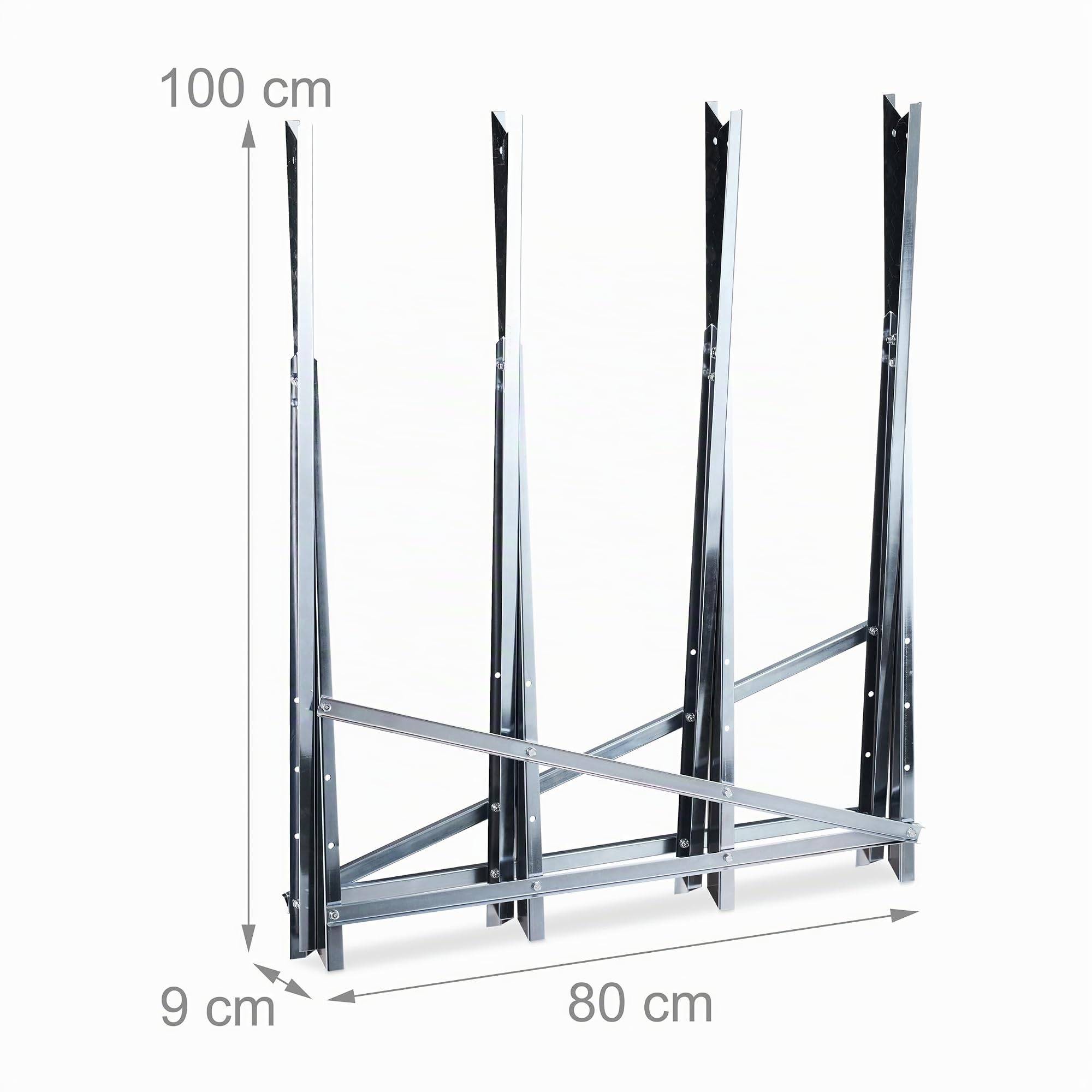 Relaxdays Chevalet de sciage, Pliable, Charge maximale 150 kg, Acier, HLP 80 x 80 x 82 cm, pour Couper Le Bois, argenté