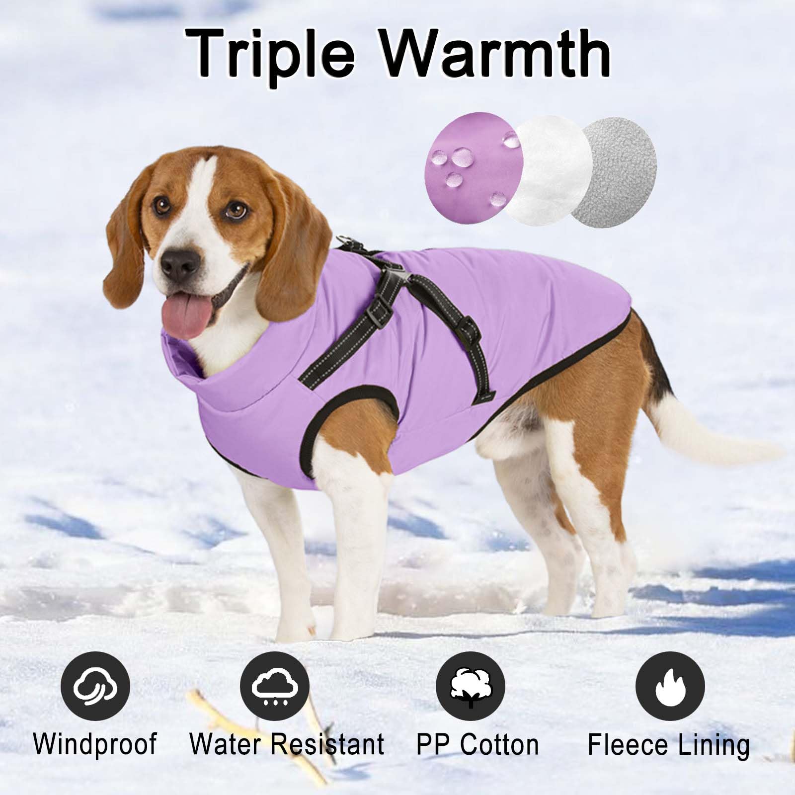 LUOWAN Cappottino Cane Taglia Piccola e Media Taglia - Cappotto Cane - Giacca Invernale Impermeabile con Imbracatura - Gilet Caldo