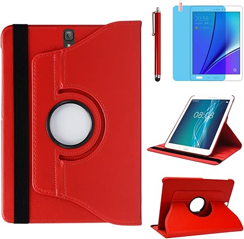 Miniatura 10 de Funda para Samsung Galaxy Tab S3 9.7 pulgadas 2017 (SM-T820 SM-T825 SM-T827), 360 grados giratorio soporte funda protectora completa, con lápiz