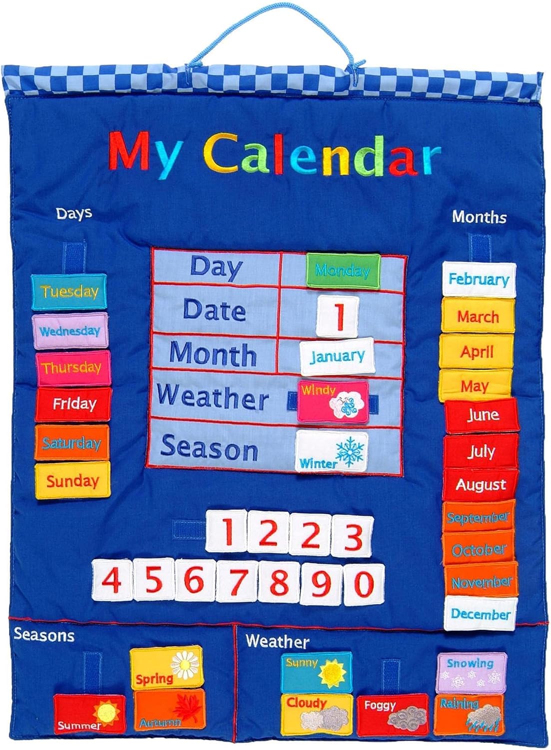 Fiesta Crafts My Calendar Fabric Wall Hanging - Blue