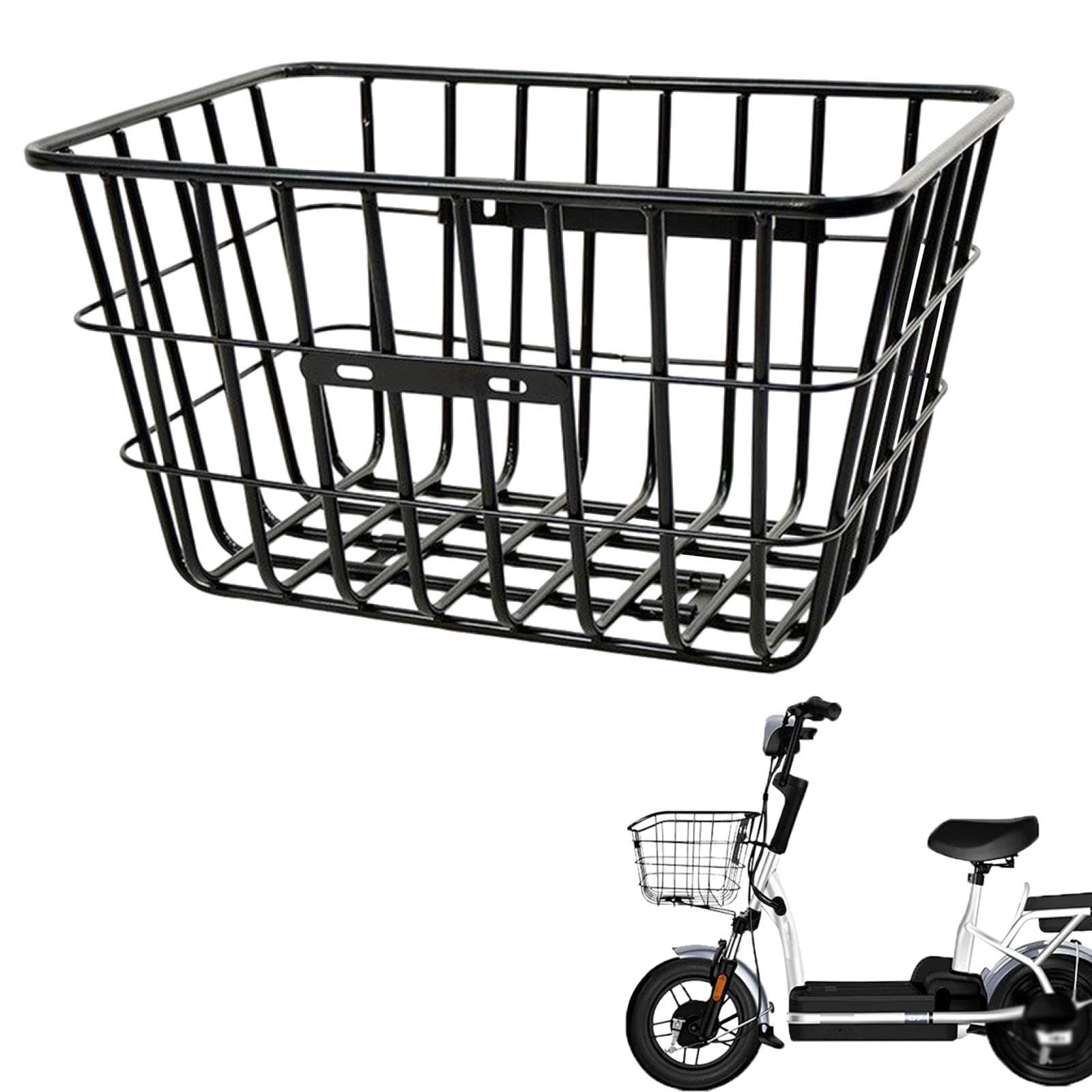 Panier Avant de Vélo Grande Capacité en Fer Robuste, Compatible avec La Plupart des Vélos et Vélos électriques, pour VTT.