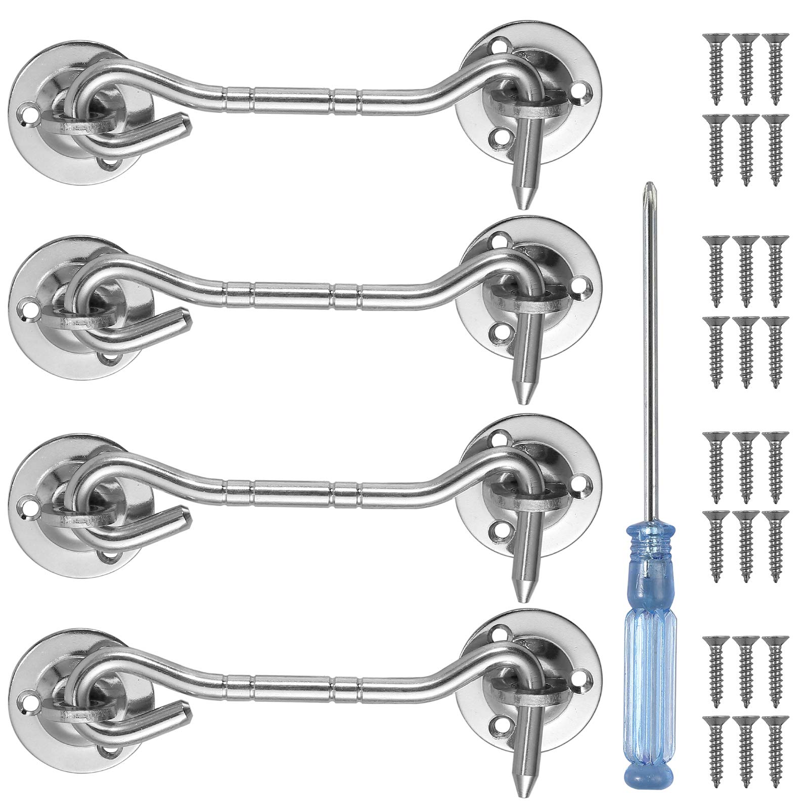 Buy Barn Door Latch, eSynic 4 Packs Heavy Duty Cabin Hook Eye Latch