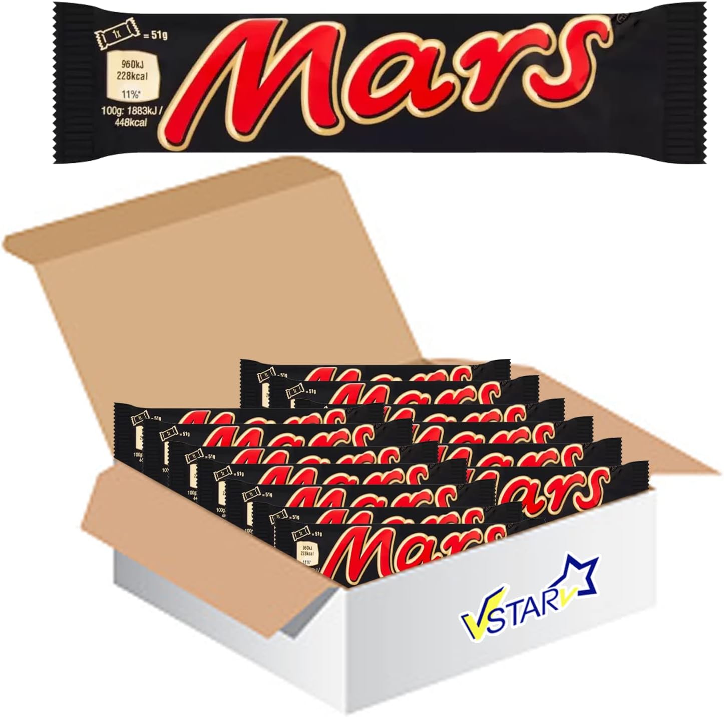 VSTAR All Chocolate Bars Collection (Mars Bars 51g, Half Box (12 Bars
