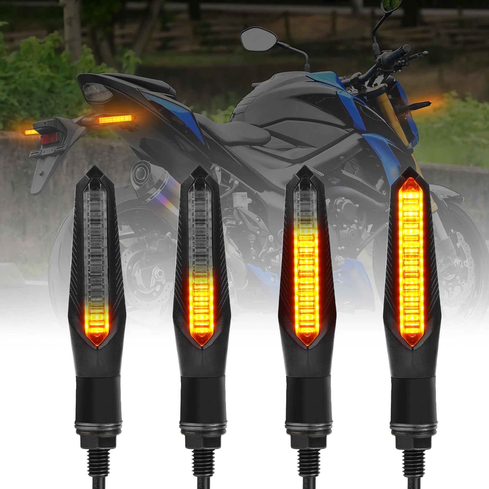 4PCS Motocicleta LED Indicadores de Intermitentes, 12 V M8 Intermitente Indicador Circular Indicadores De Motocicleta, Ámbar, Impermeable