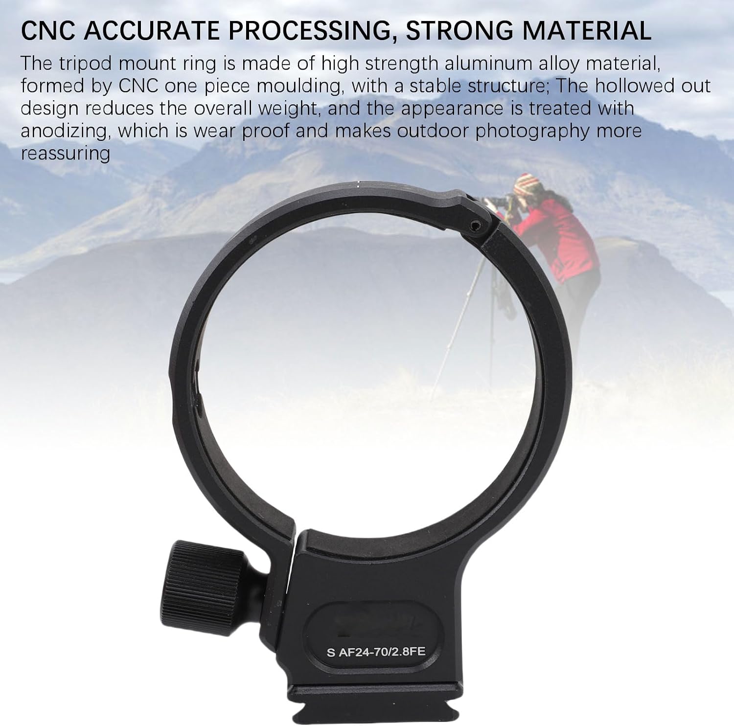 Metal Lens Collar, Tripod Mount for 135mm F1.8 Lens with Arca Plate, 1/4in 3/8in Screw Hole for Camera Stabilizer Tripod