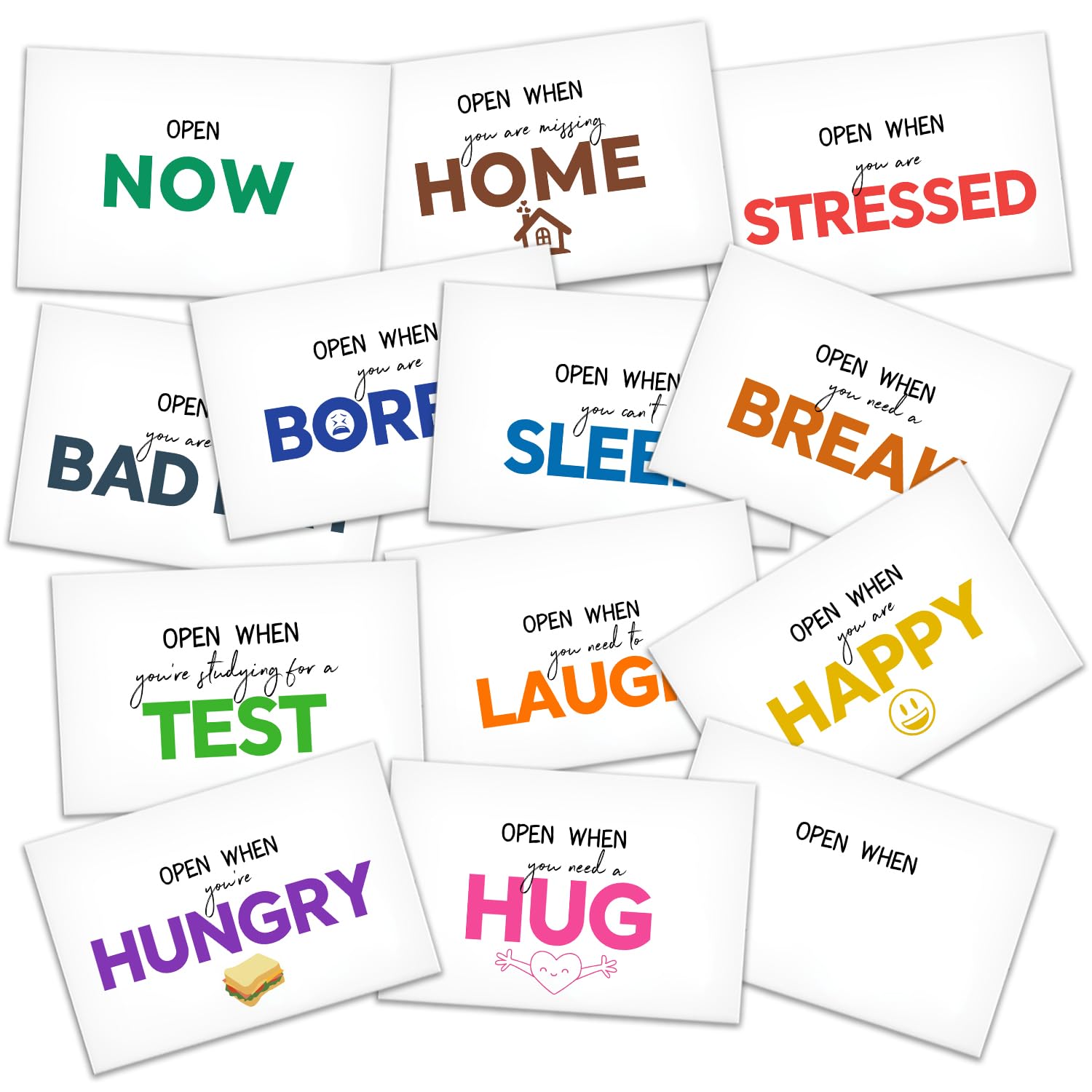 Open When You Letters Kit, Open When Envelopes with Different Pattern, University Student Go to School Handmade Gift, Leaving Home Present College or