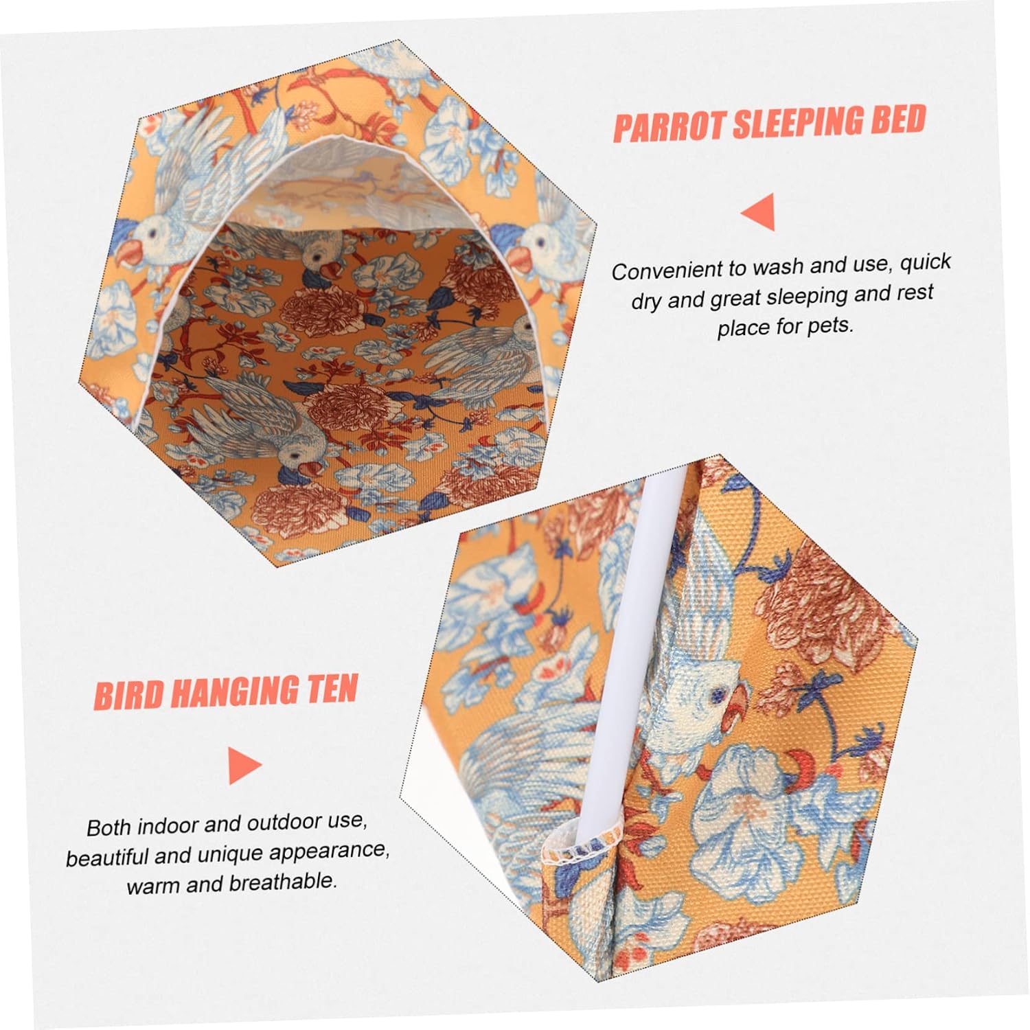 Bird Hanging Tent Snuggle Hut Cozy Canvas Nest for Birds for Parrots Canaries and Comfortable and Secure Sleeping Space