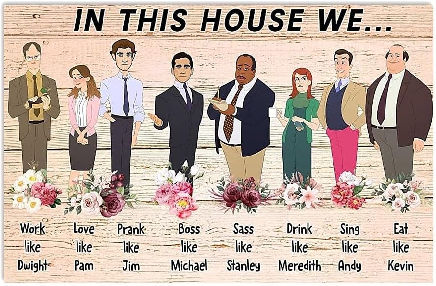 500 Piece Jigsaw Puzzles in This House We Work Like Dwight Prank Jim Love Pam Sass Stanley The Office for Adults and Kids Development Toys Games Gift, (Educational Digital Printed)