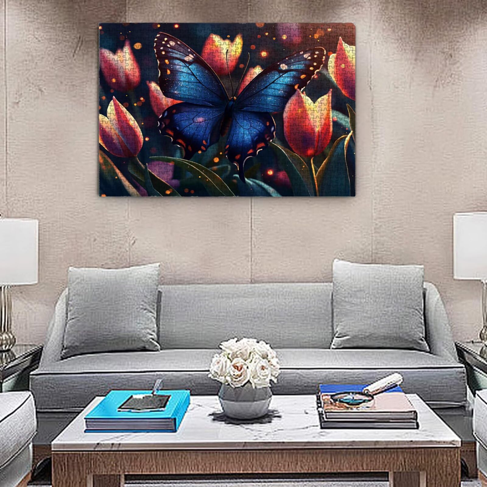Motyl, 6000 elementów, puzzle 3D dla dorosłych, wymagająca łamigłówka, gra logiczna dla całej rodziny, prezenty dla mężczyzn, kobiet, puzzle bożonarodzeniowe, dekoracja domu, motyw: kwiaty 2 K0F-260
