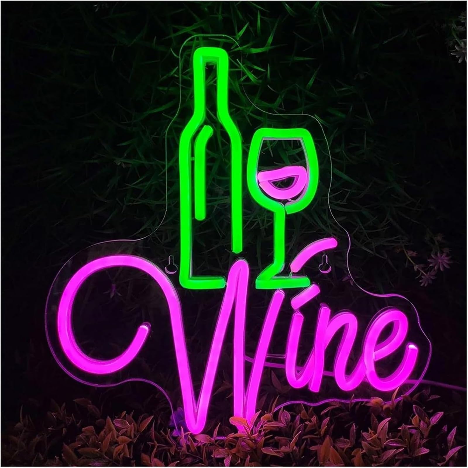 neon light sign Wine Neon Sign Atmosphere Signs Decoration 30×32cm(Green)