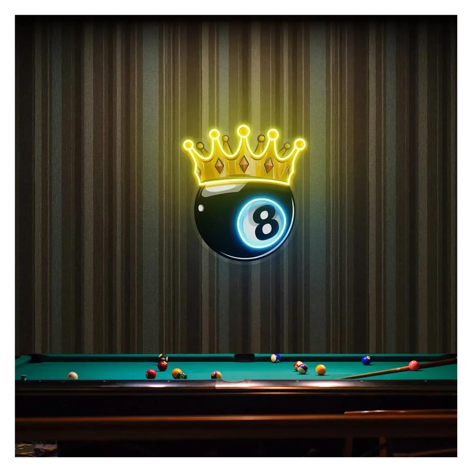 Shouxi G Sign Lamp Billiard Acrylic Artwork Neon Sign Amin Room Sport Bar Club Wall Decor Ball Lovers 50Cm(G)