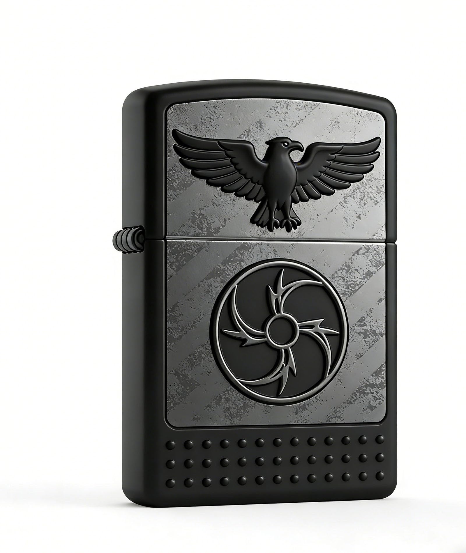 Reusable Raven Flip Top Kerosene Lighter Windproof Mini Open Flame Trench Kerosene Lighter for Outdoor Hiking Gifts (A)