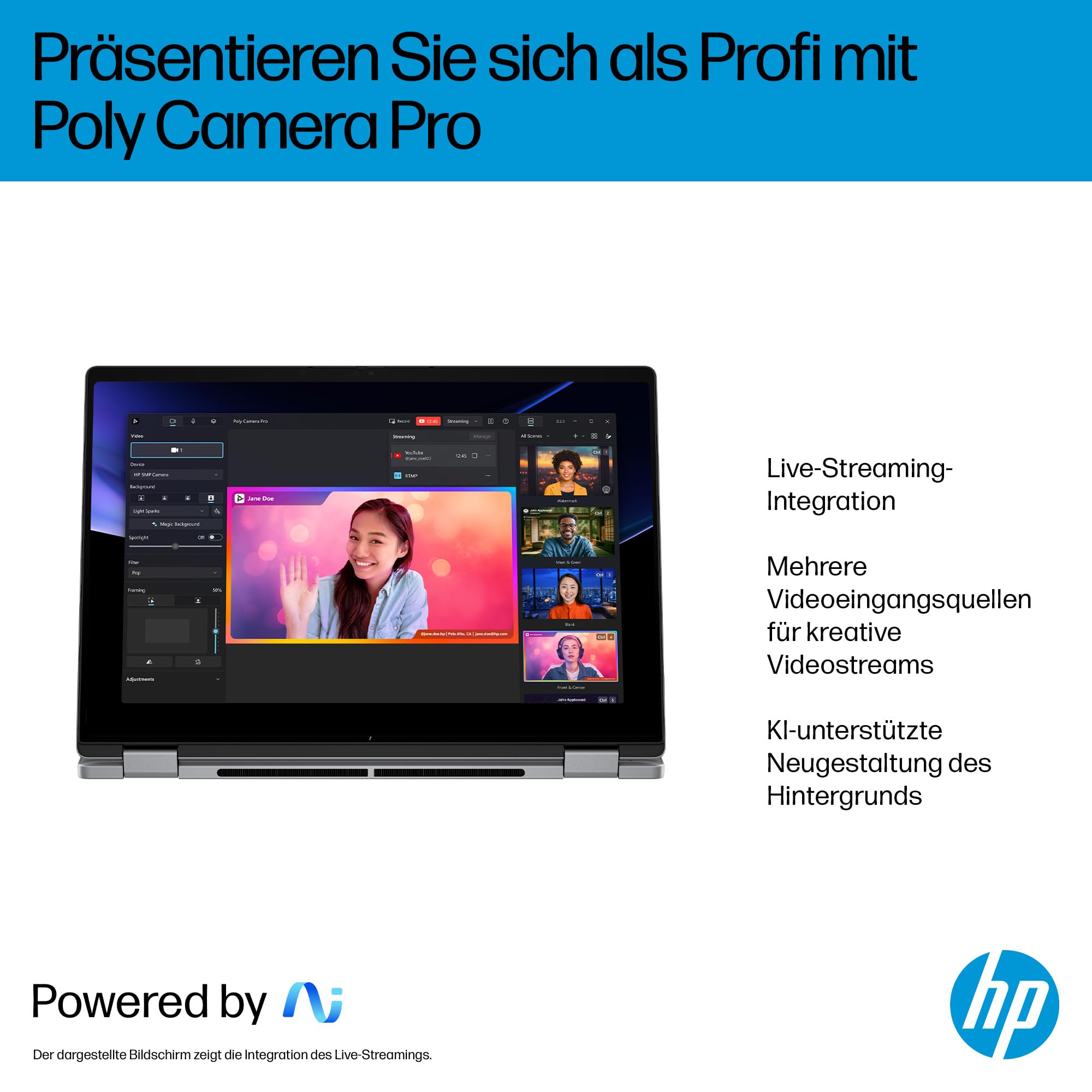HP OmniBook X Flip 2-in-1 Laptop 14" 2K Touchscreen AMD Ryzen AI 7 16GB RAM 512GB Win11 Silber