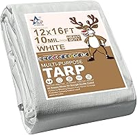 Vista 16 de STARPYNG -Lona verde de 10 mil de 6 x 8 pies, lona de polietileno resistente, impermeable, resistente a los rayos UV, duradera, resistente a