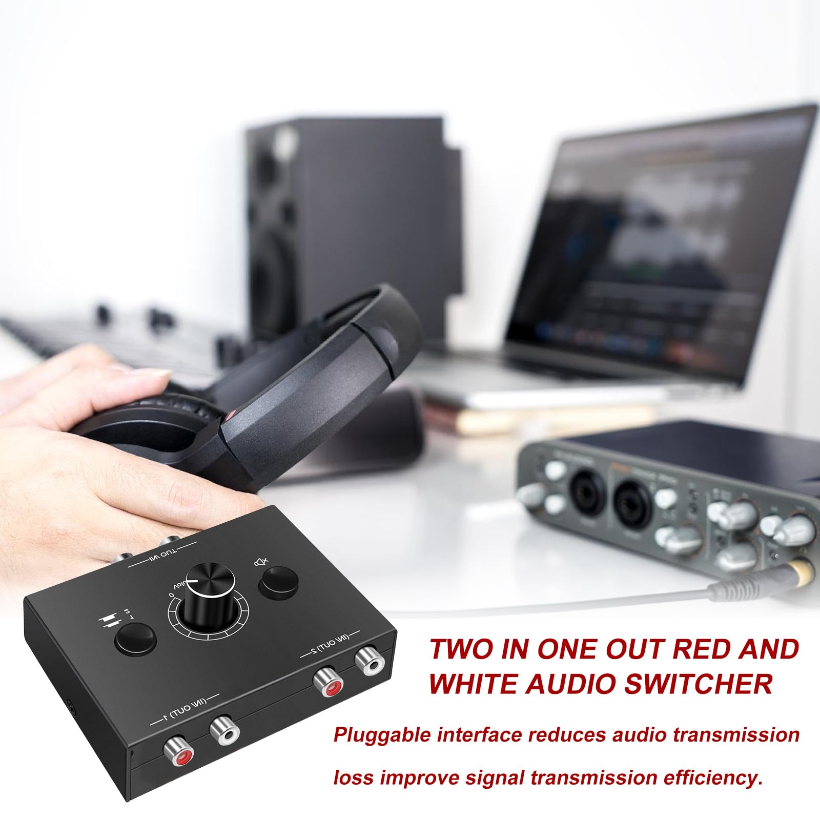 Commutateur Audio Stéréo 2-en-1 / 1-en-2 - Bidirectionnel Avec Contrôle Volume Et Mute - Pour PC, Casque, Enceintes