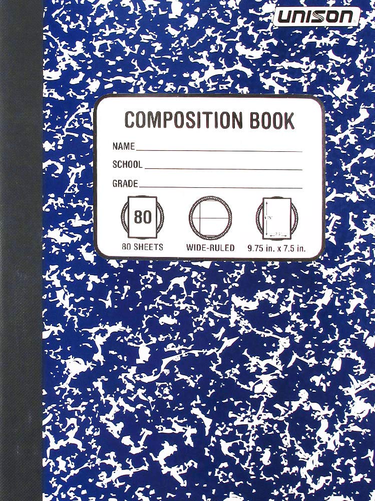 Wide Ruled Composition Notebook 4 pack Marble Colors Red Green Yellow Red 80 sheet      Office Product