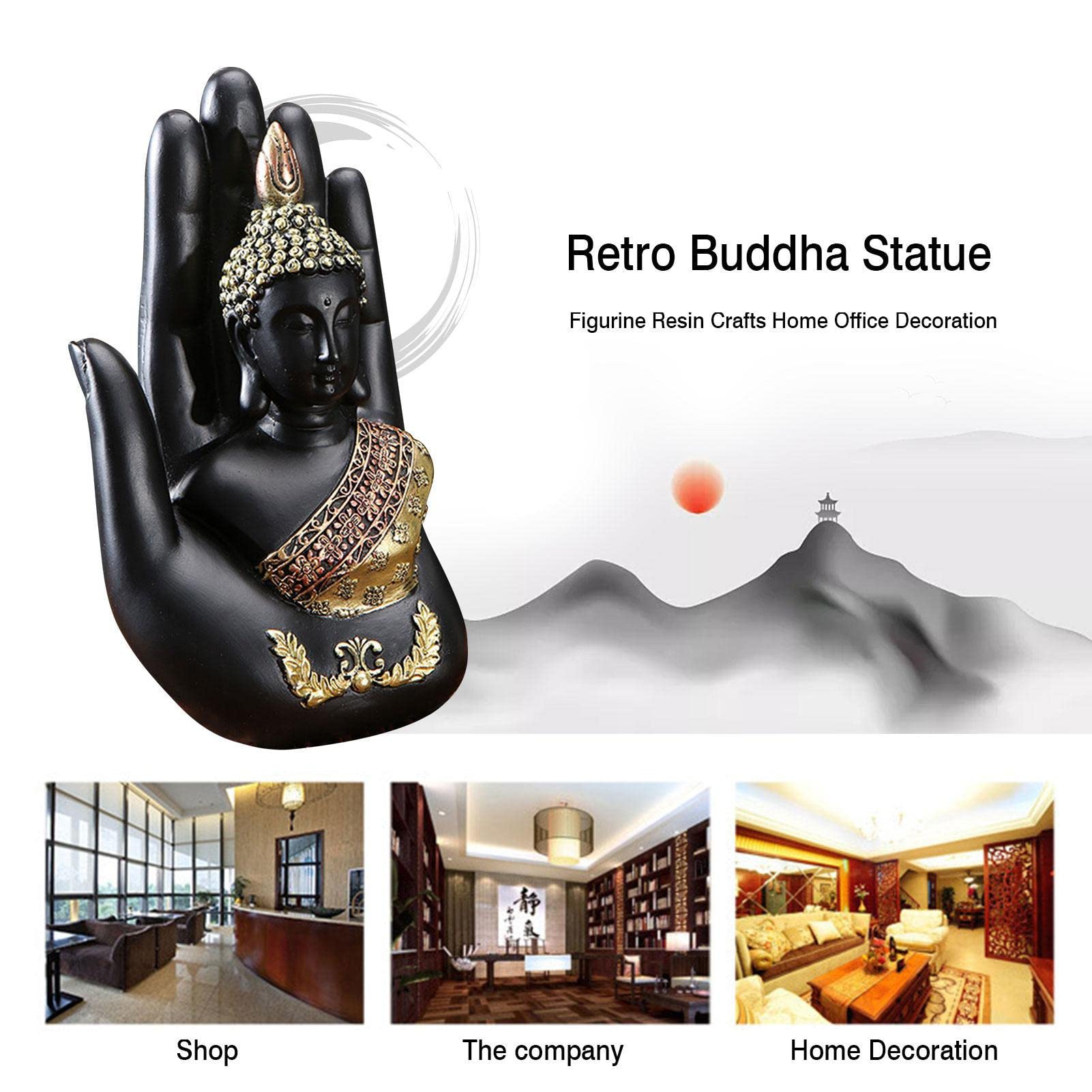Amazon｜黒い仏像 | タイの小さな仏像の骨董品,仏陀の装飾仏ヤシの精神 