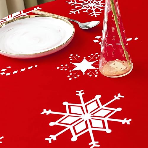 Miniatura 6 de Obstal Mantel rectangular de microfibra a prueba de derrames y resistente al agua y al aceite, de tela decorativa para uso exterior e interior