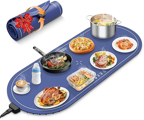Miniatura 12 de Manta de calentamiento seenlast para alimentos con temporizador de temperatura ajustable, Manta de calentamiento de alimentos eléctrica de