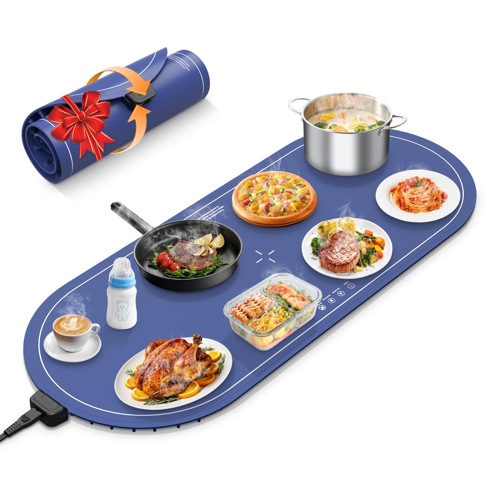 Warming Mat for Food Extra Large,36"x15" Food Warming Mats for Countertops, Parties, and Daily Use with Timer and 3 Temperature Levels
