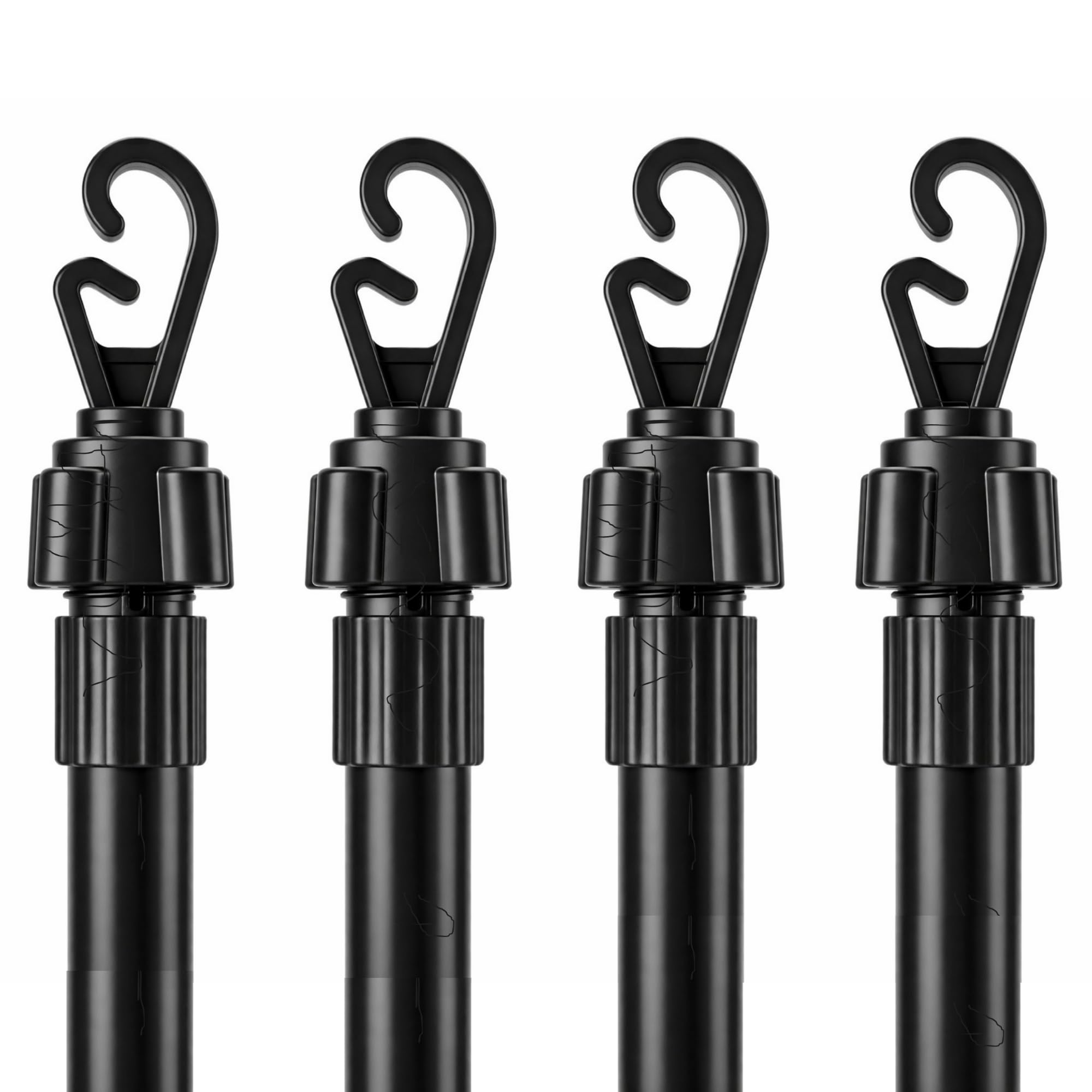 KAYNUR 4X Telescopic Washing Line Support Pole 2.4m – Heavy Duty Extendable Clothesline Prop, Adjustable Outdoor Laundry Support, Weather-Resistant Metal for Garden, Patio & Balcony
