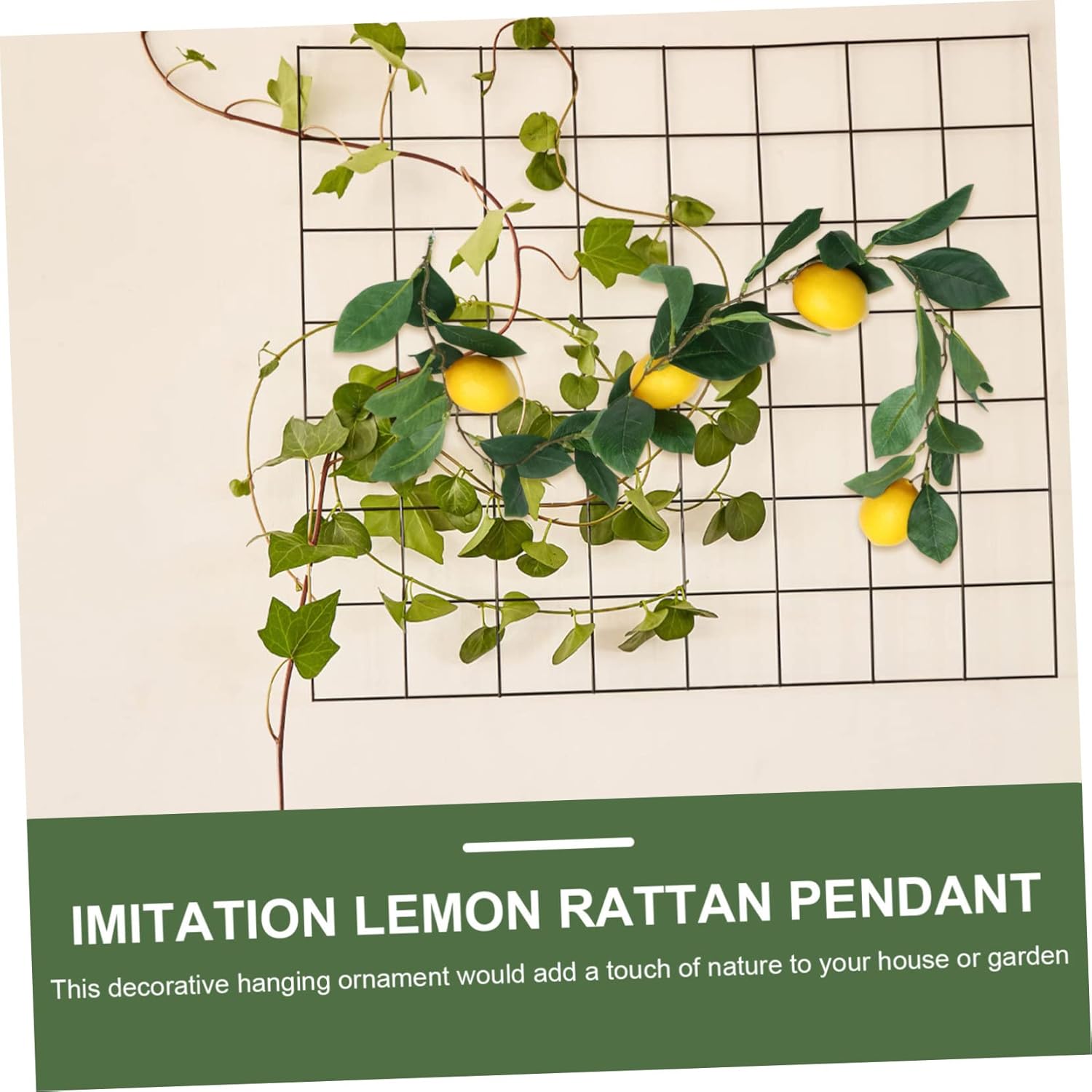 5pcs Simulated Lemon Hanging Decor Realistic Rattan Vine Pendant for Home Decoration for Parties and Photography Nordic Style Yellow Ornament