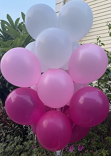 Miniatura 3 de 100 globos de látex de 12 pulgadas en rojo rosa, rosa y blanco, perfectos para el día de San Valentín, citas románticas, cumpleaños de niñas,