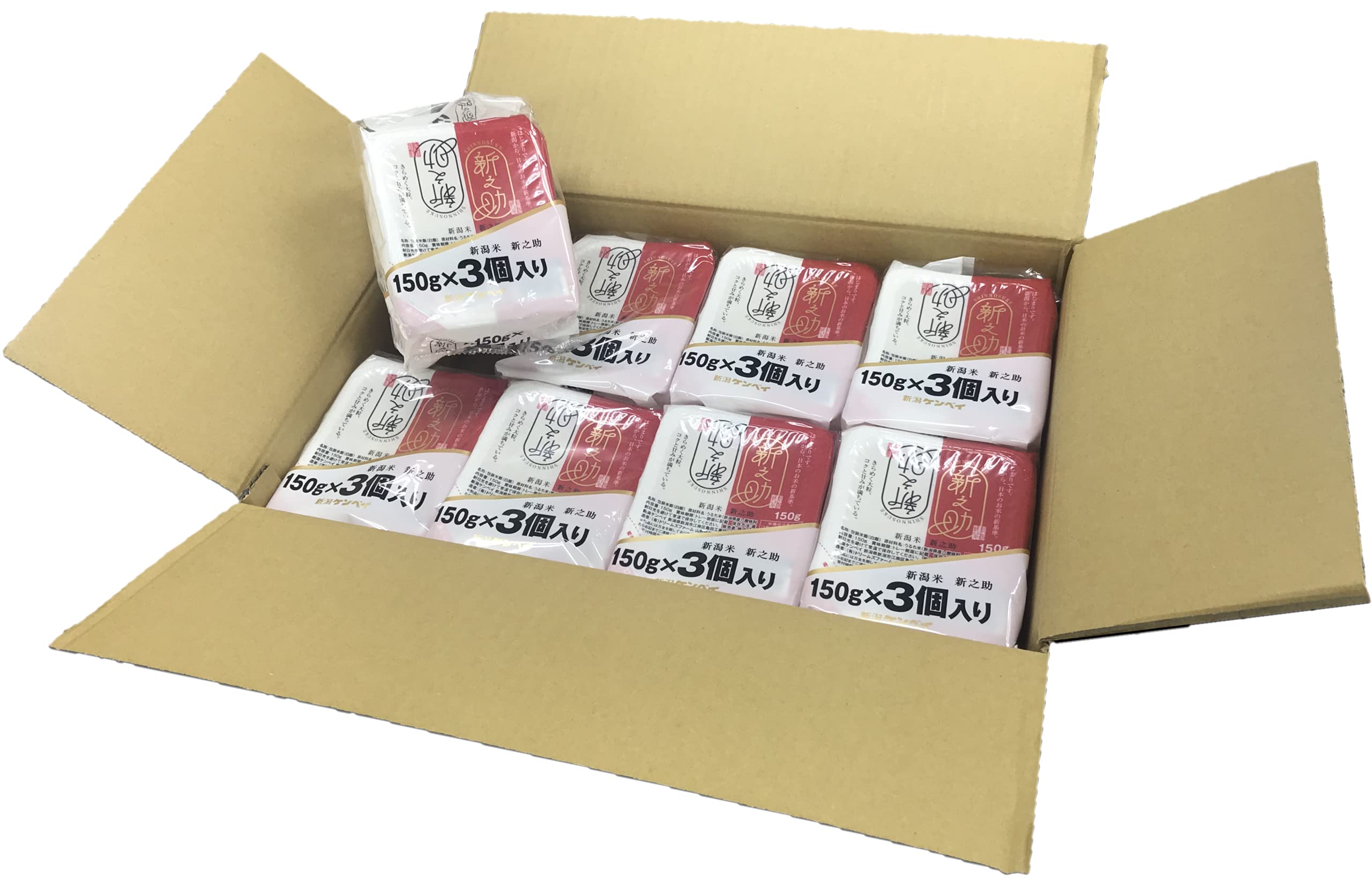 Amazon.co.jp: 新潟ケンベイ 新潟県産新之助ごはん 150g×3×8入 パック