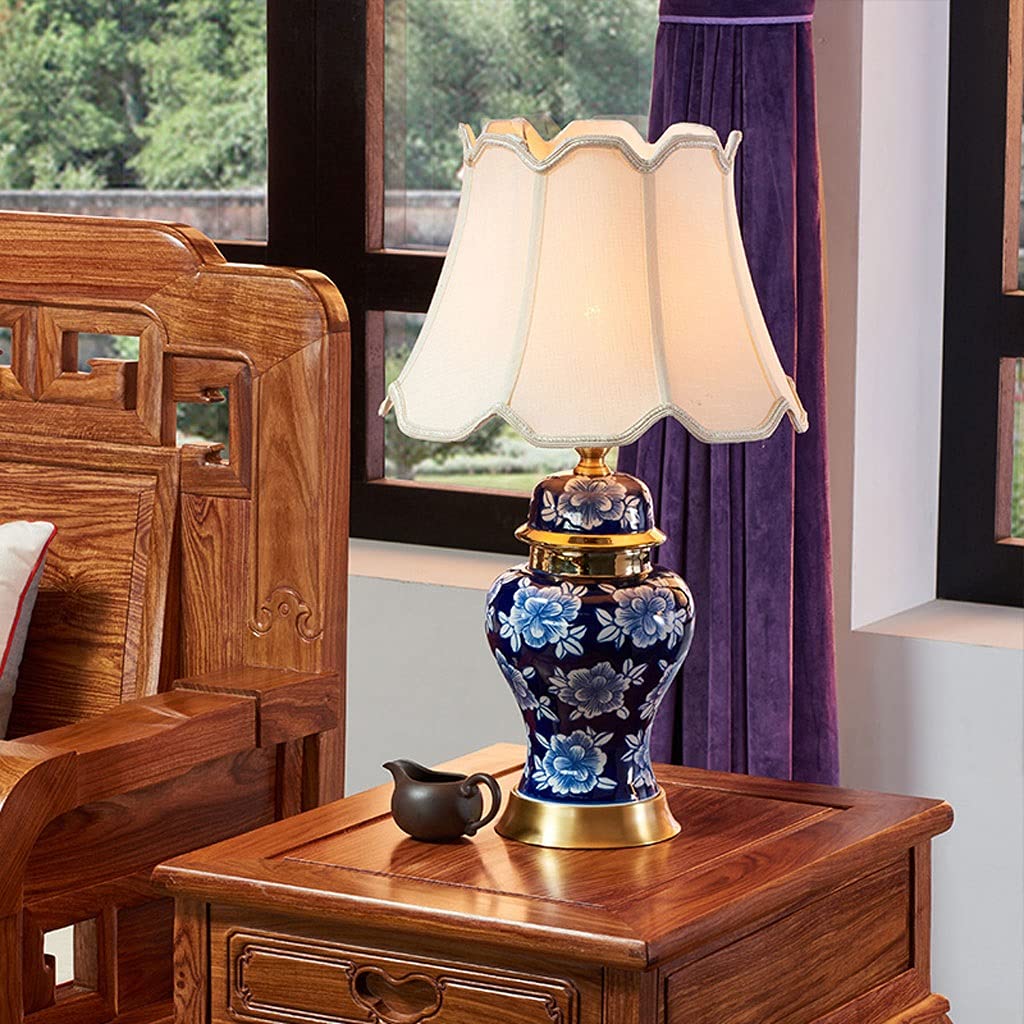 Lámpara de Mesa Lampada da Tavolo in Ceramica in Ceramica retrò Lampada da Comodino Home Decor Lampadini for Comodino Adatti for Soggiorno, Camera da Letto e scrivania dormitorio y Sala de estar