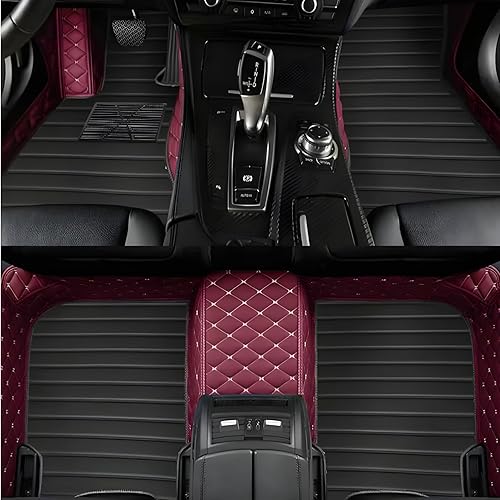 Miniatura 7 de MOUPL - Alfombrillas de cuero de protección para todo tipo de clima para coches, SUV y camiones según el modelo automotriz (café)