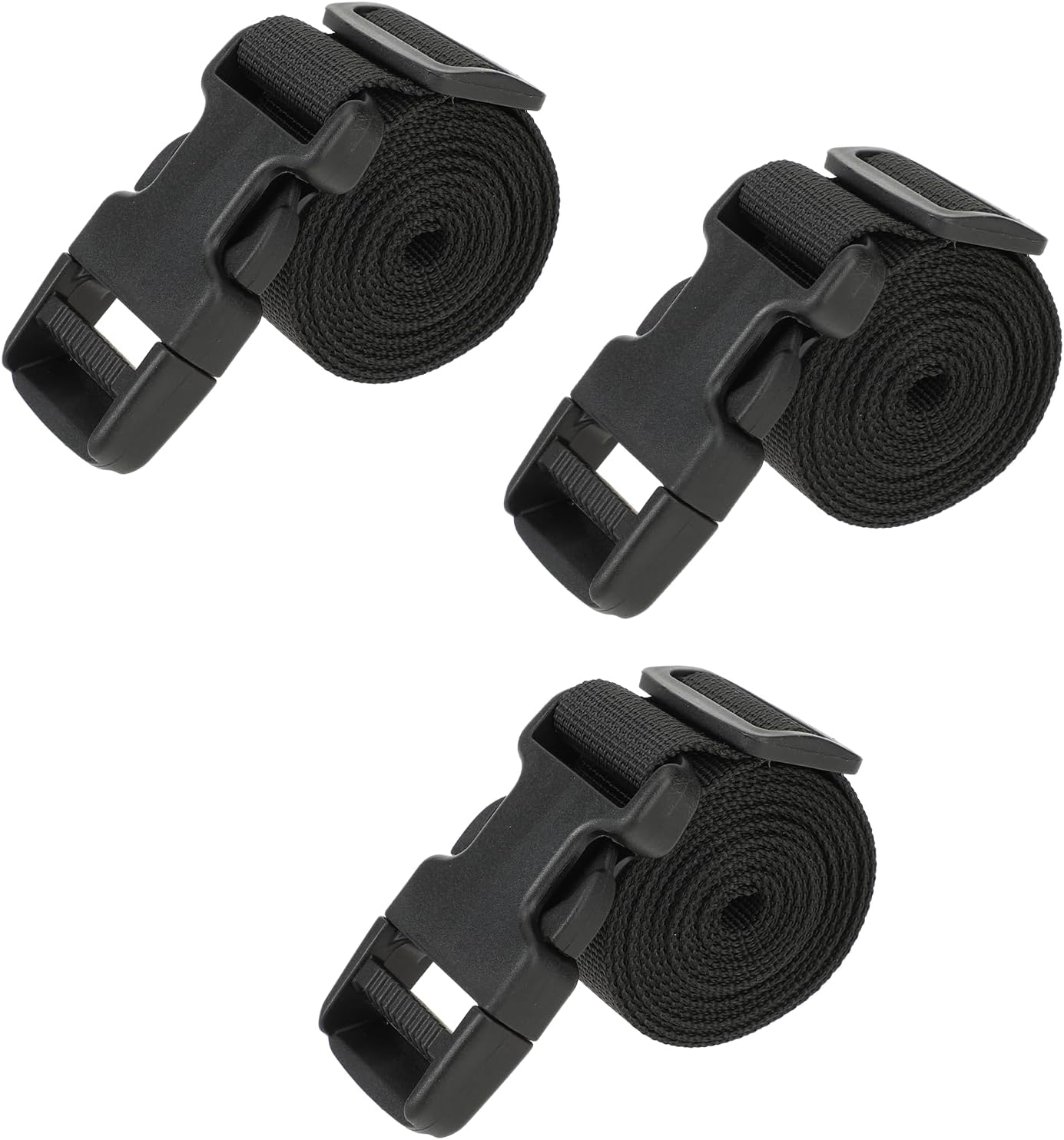 3 Packs 1.5m Black Tie Down Straps Luggage Straps Lashing Strap Nylon Strap with Quick Release Adjustable Straps with Buckles, Adjustable Utility Straps for Backpacking Suitcase Outdoor Activities