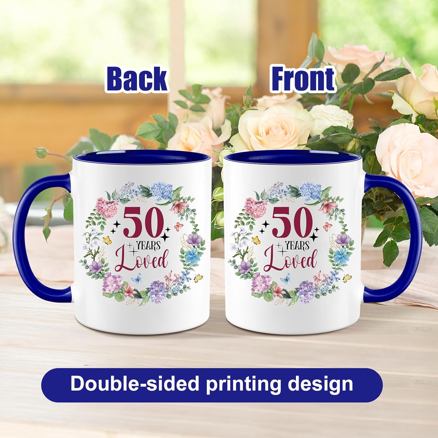 50 Years Birthday Mugs Cup For Women,50 Year Old Birthday Gifts For Women-50th, Valentine's Gift Ideas for Women Coffee Mug Present for 50 Year Old Female to Woman, Mom, Grandma, Sister,Aunt(50 YEARS) - Image 3