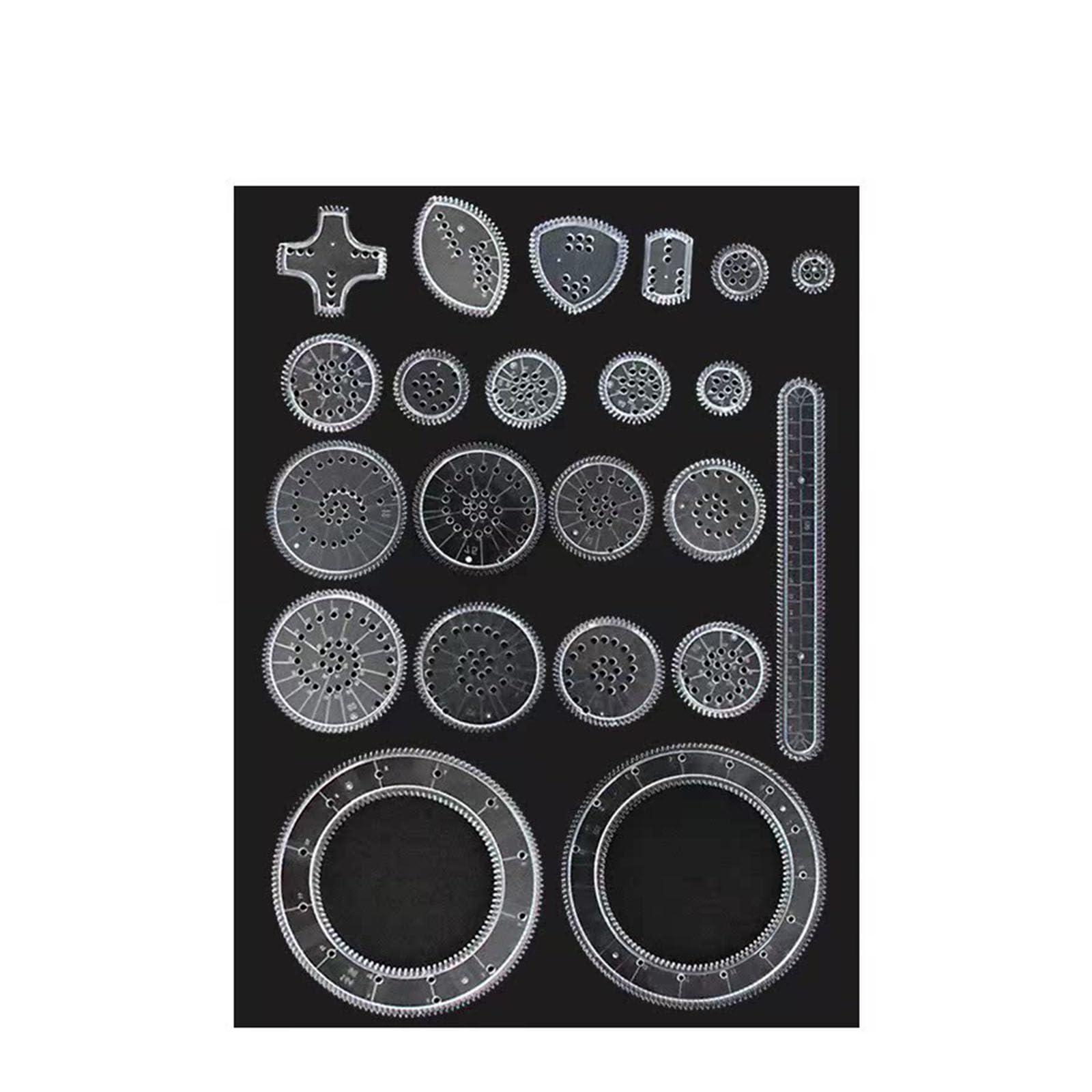 Solvind 22Pcs Spirograph Drawing Set, Geometric Spiral Stencil Kit, Reusable Plastic Stationery Tool for Art Craft, Painting & Graphics Creation