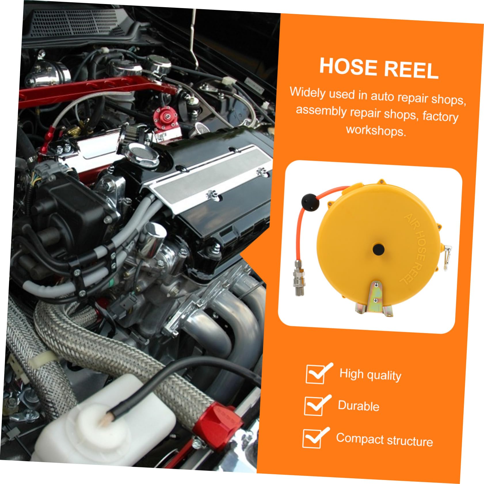 ARTIBETTER Simple Assembly Air Hose Reel 8m Retractable Winder Hose Reel for Electric Wire or Water