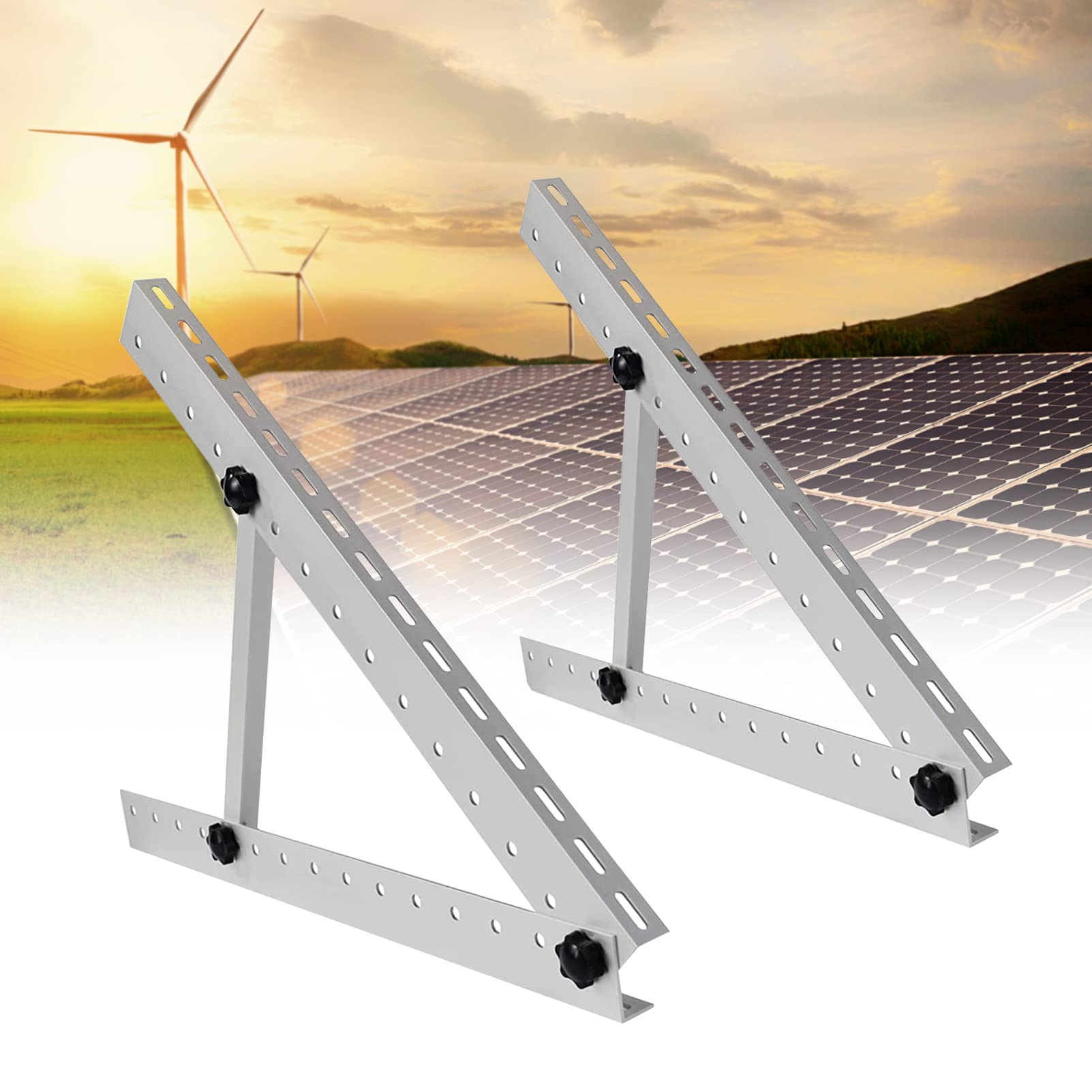 Staffa per Rack per Montaggio su Pannello Solare da 28" Staffe di Montaggio inclinabili Regolabili per Pannello Solare con Gambe Pieghevoli Supporto per Pannelli solari da 150 W