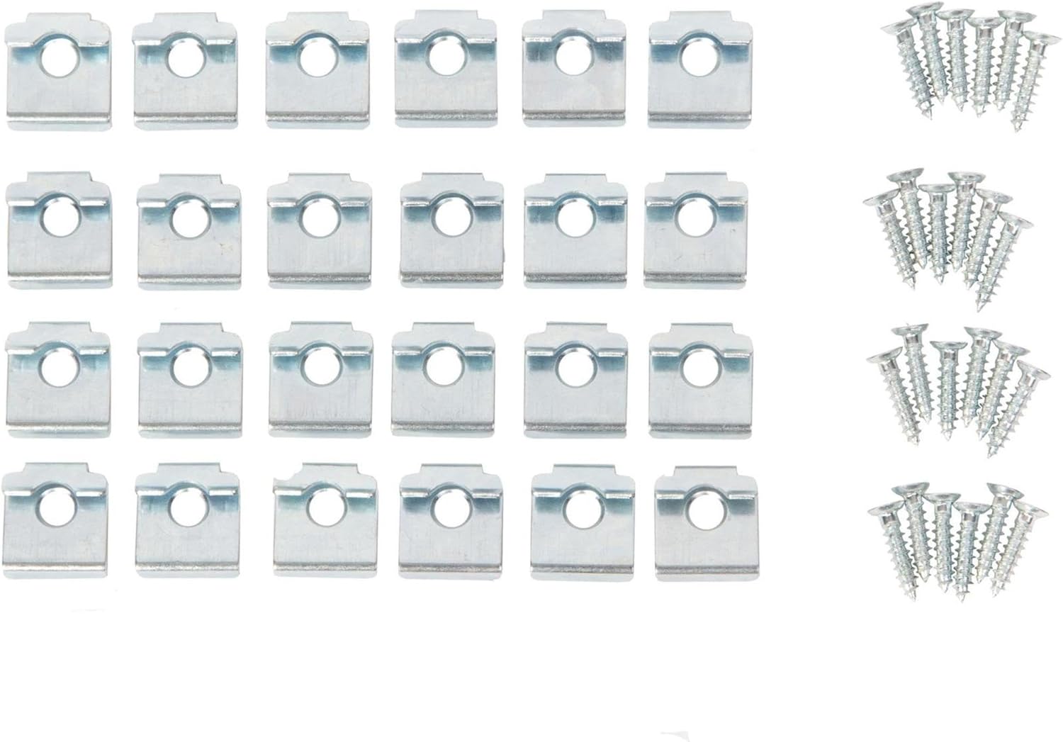 Closet Culture by Knape & Vogt Hardware Pack: Shelf Clips for 6 Wood Shelves, with Mounting Screws (Silver), CD-0330-HDWR