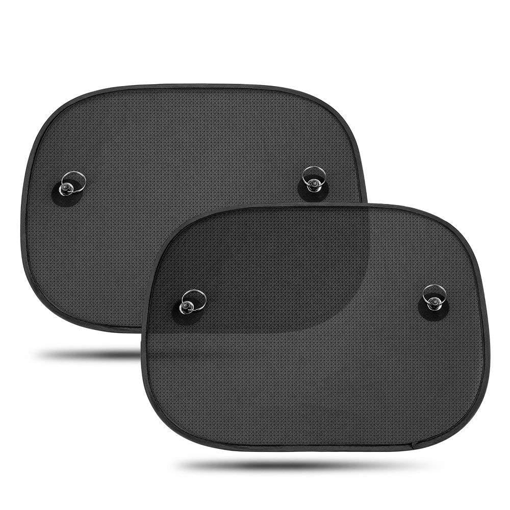 Sporgo Protezione Solare Auto, Set Parasole Auto Baby, Protezione Solare UV per Bambini, Parasole per Parabrezza, Dotato di Ventose e Custodia, Colore Nero