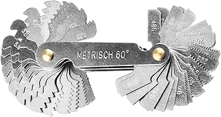 Schraubgewinde-Steigungslehre Set Metrisch 60° & Imperial 55° Edelstahl Messwerkzeug für Drehmaschine Bearbeitung