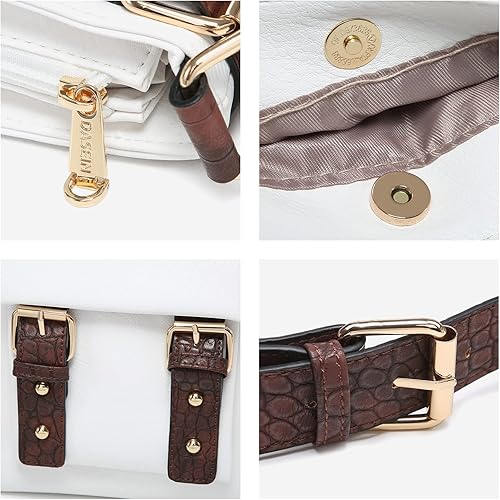 Miniatura 6 de Dasein Bolsos cruzados ligeros para mujer, de cuero vegano suave, bolso de mensajero, bolso de hombro, bolso de viaje