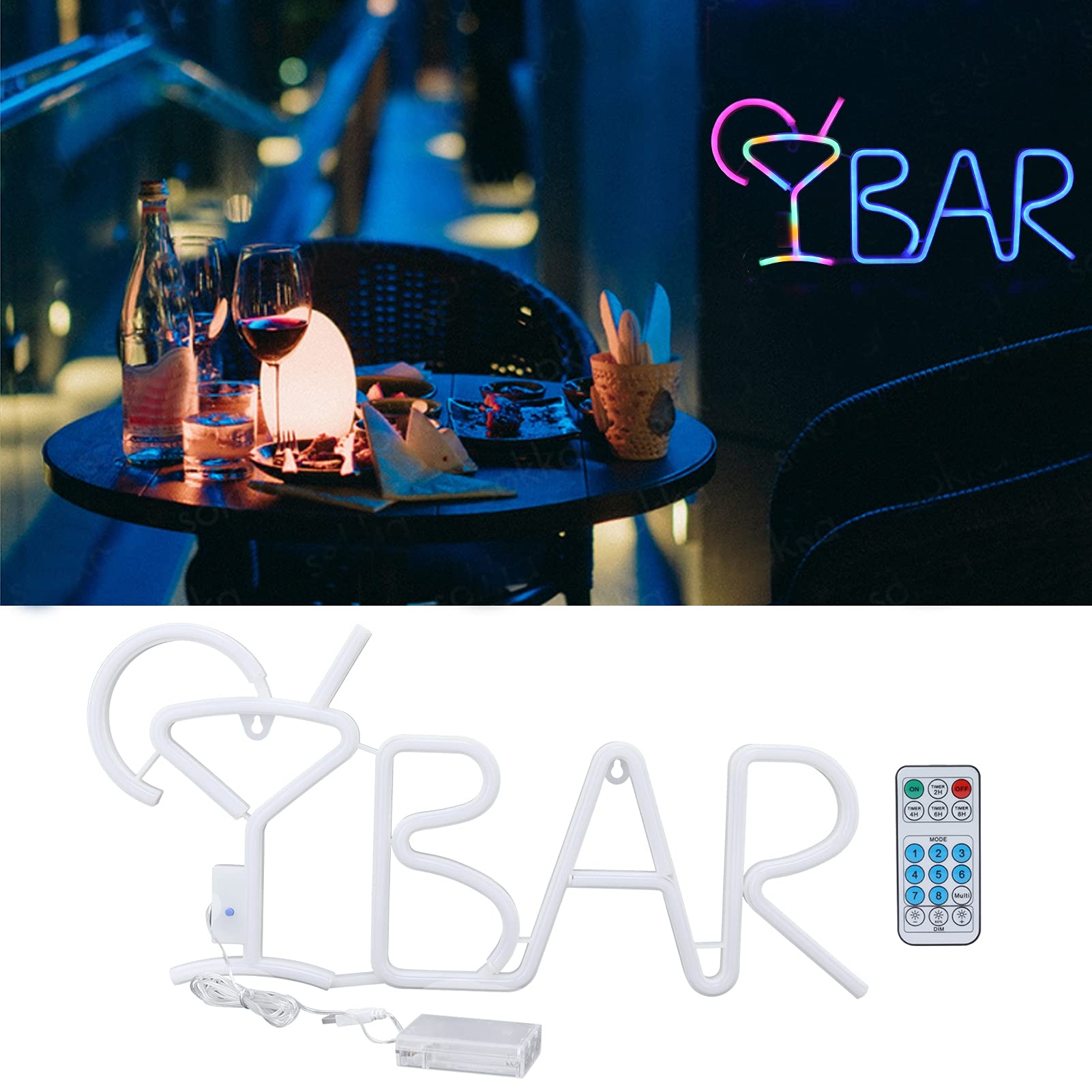 Hyuduo Neon Sign 8 Modalità di Illuminazione con Telecomando, Decorazione