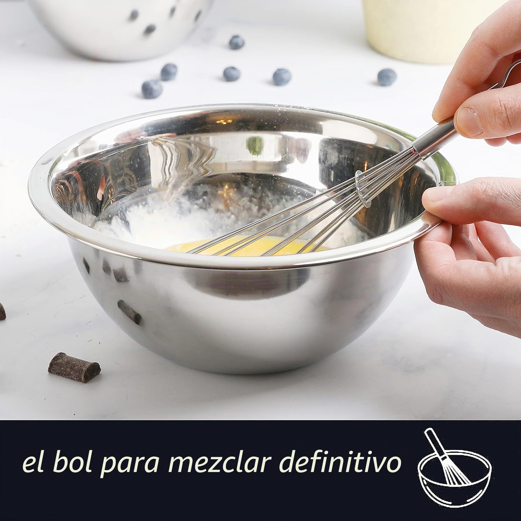 WHYSKO Meal Prep - Juego de cuencos de acero inoxidable para mezclar alimentos, organizadores de almacenamiento de alimentos para el hogar, refrigerador y cocina, ecológicos, reutilizables,