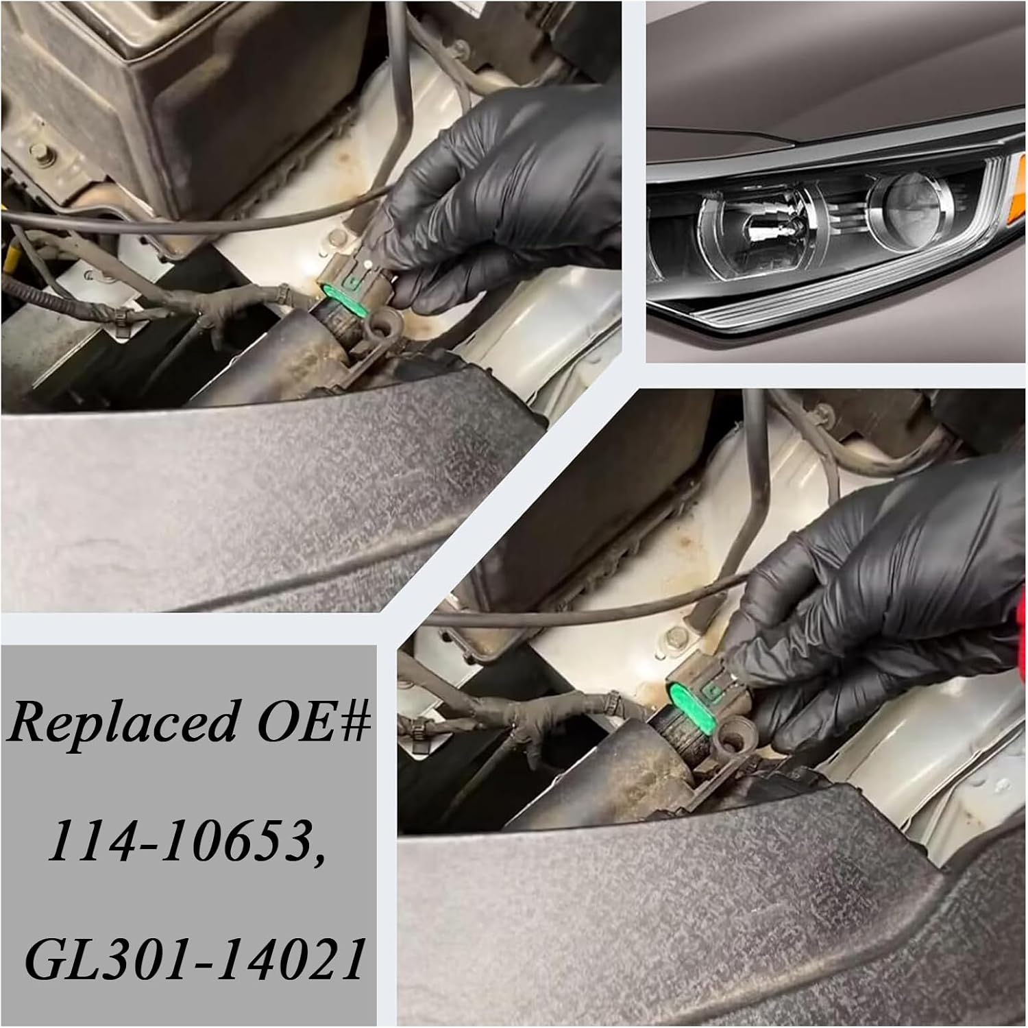 2 Pcs 14 Pin Headlight Connector Wiring Harness Pigtail Plug for 2018-2021 Kia Optima Forte Sorento Sportage Rio Hyundai Elantra Sonata Veloster Tucson Palisade Replaced OE# 114-10653 GL301-14021