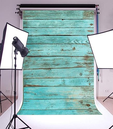 Yeele Tablero de madera vintage azul de 5 x 7 pies fondo de fotografía de vinilo retro de madera dura fondo de foto para niños adultos niños bebés