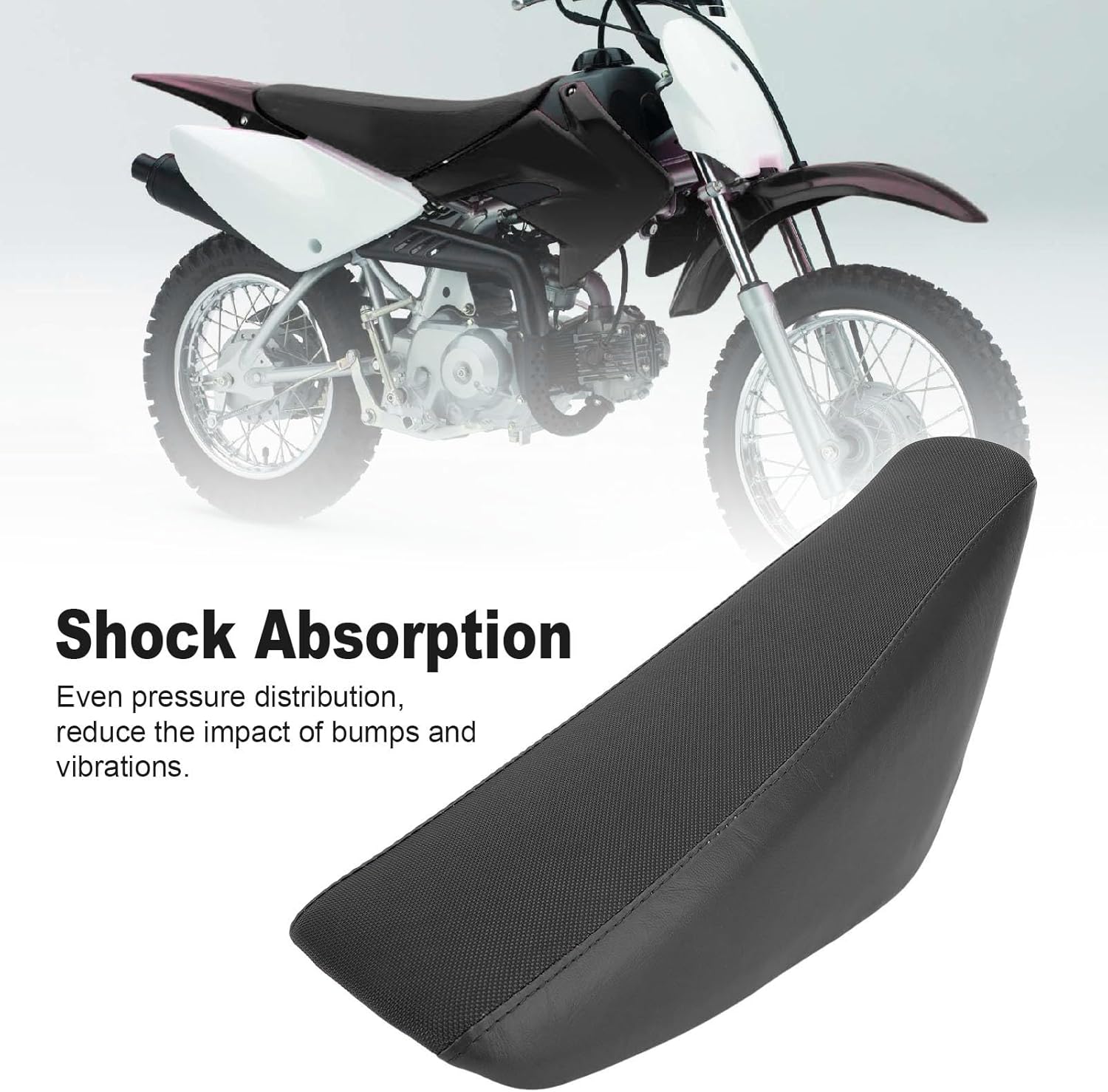 Generic Motorcycle Flat Tall Foam Seat, Motor Trail Bike Tall Seat for CRF50 50 90 110 125 150 160 Pit Dirt Bike (Black)