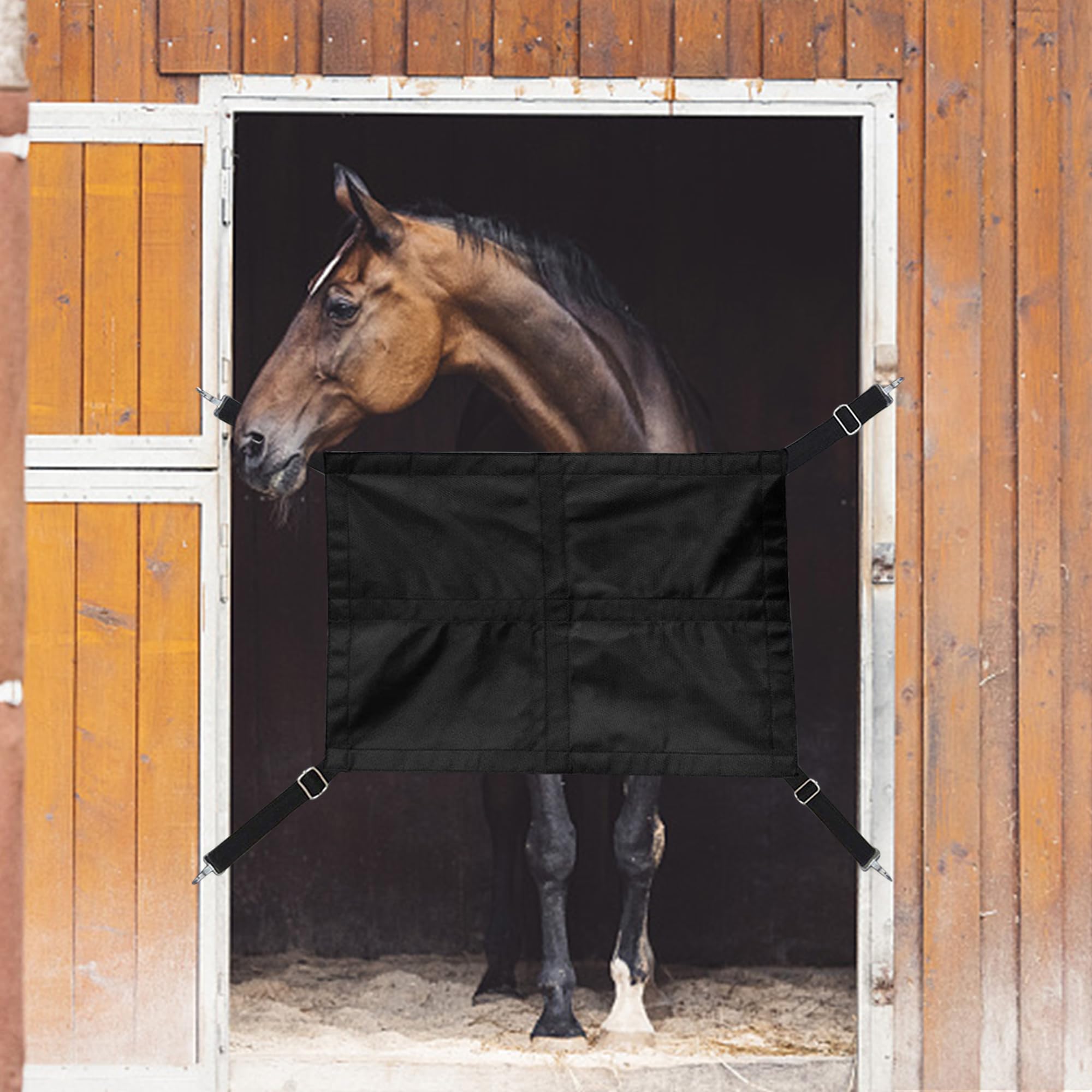 Asooll Stall Guard for Horses,Horse Stall Guard with Adjustable Straps and Hardware