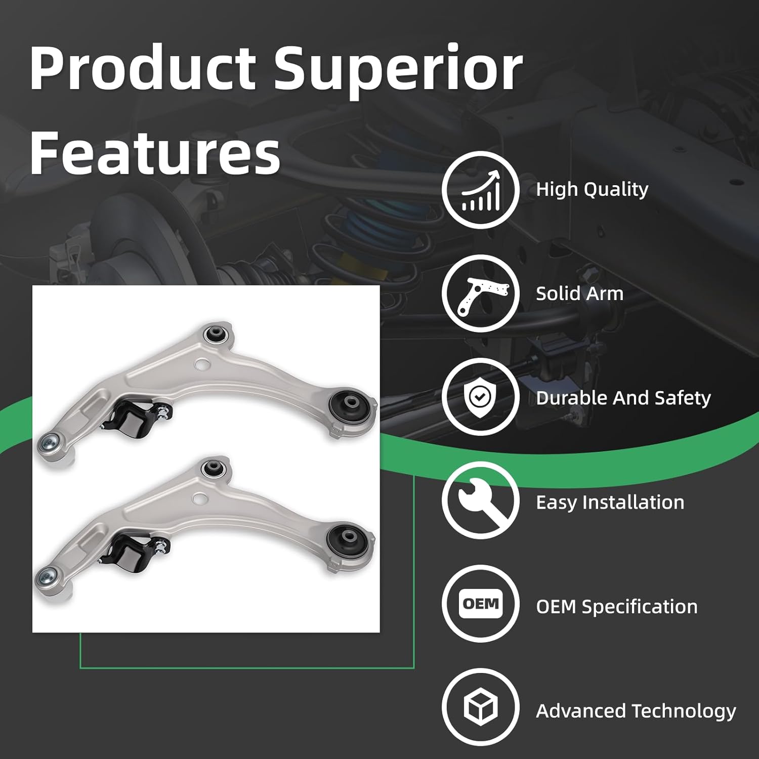 2PCS Front Lower Right Left Driver Passenger Control Arm for Nissan 2009 2010 2011 2012 2013 2014 Maxima K622059 K622054