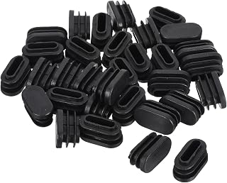 QUARKZMAN 15mmx30mm Ovalado Forma Plástico Tapones x 40uds Plástico Extremo Tapas Insertar para Metal Tubería, Cerca, Deslizamiento Inserción, Tubería Poste, Sillas y Muebles, [Negro]