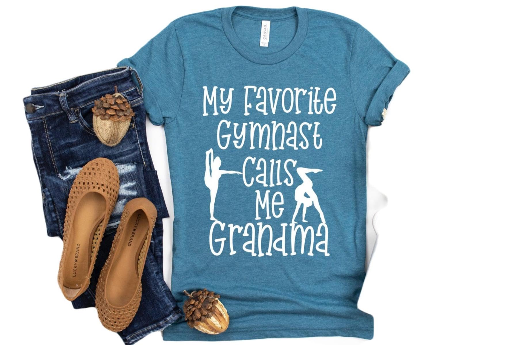 Tee Gymnastics Grandma Shirt Cute Grandma Gymnast Shirt Gift My Favorite Gymnast Calls Me Grandma Cute Gymnastics T Shirt